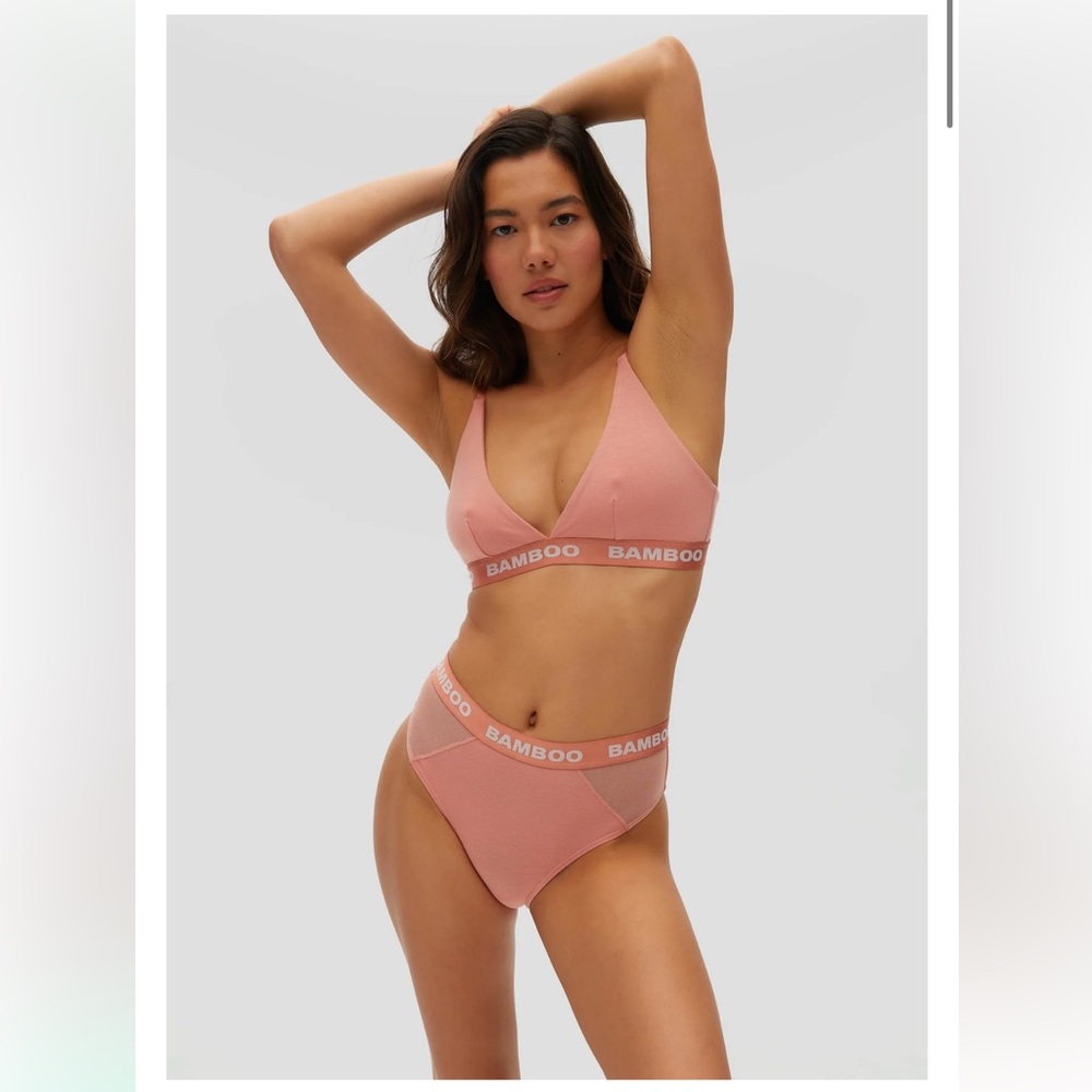 Bamboo underwear set - brief + triangle bralette